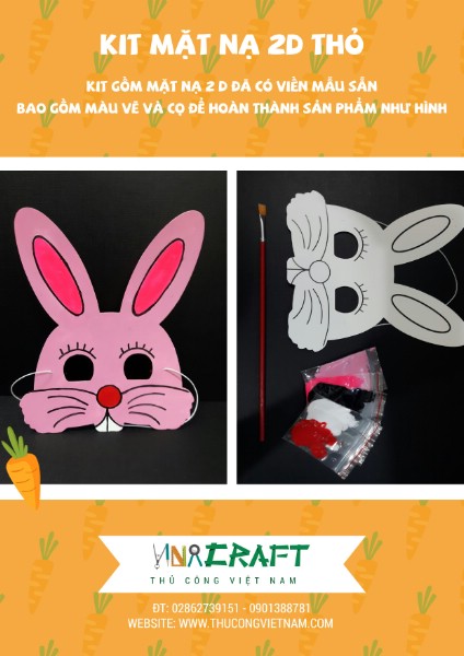 Kit mặt nạ 2D con thỏ 